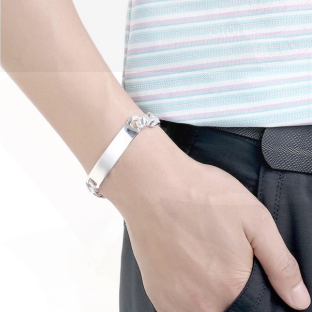 STERLING SILVER CHAIN BRACELET - Picture 9 of 11